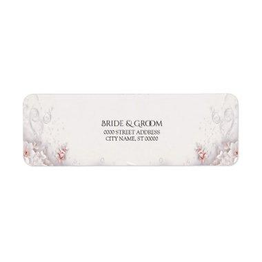 Ivory Blush Pink Floral Return Address Label