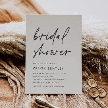 Ivory | Boho Minimalist Script Bridal Shower Invitations