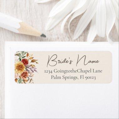Ivory Fall Floral  Return Address Label