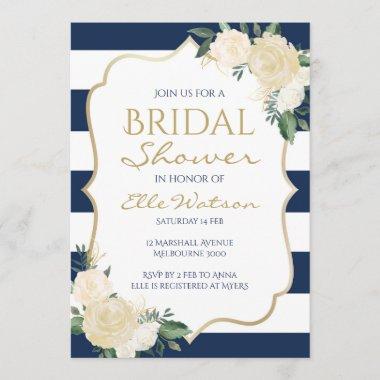 Ivory Floral Bridal Shower Invitations, Wedding Invitations
