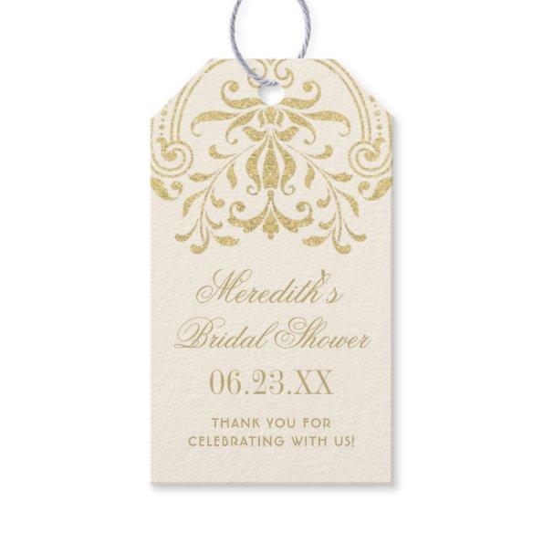 Ivory Gold Vintage Glamour Wedding Bridal Shower Gift Tags