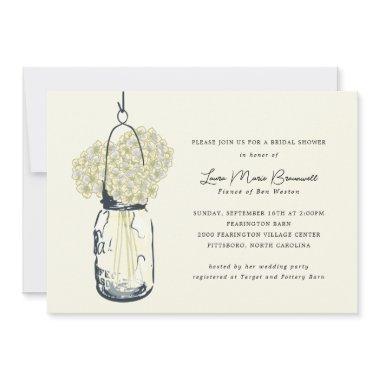 Ivory Hydrangea & Mason Jar
