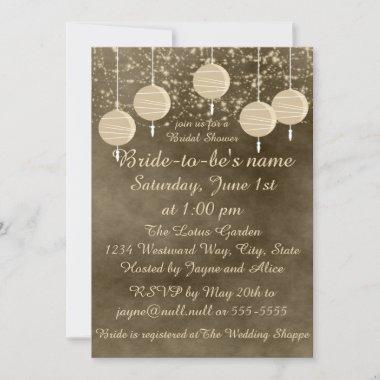 Ivory Lanterns Bridal Shower Invitations