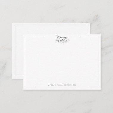 Ivory Magnolia Simple Class Elegant Wedding Couple Note Invitations