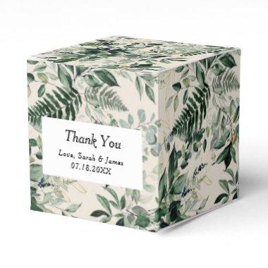 Ivory watercolor Greenery  Favor Boxes