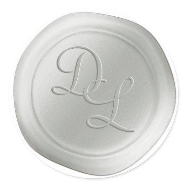 Ivory White 2 Letter Monogram Wax Seal Stickers