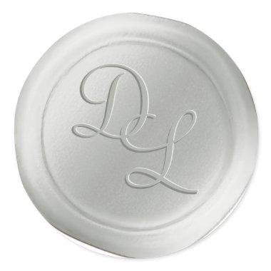 Ivory White 2 Letter Monogram Wax Seal Stickers