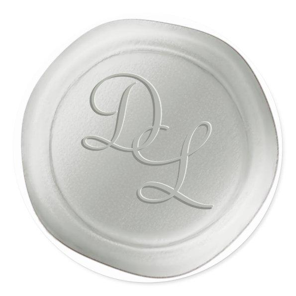 Ivory White 2 Letter Monogram Wax Seal Stickers