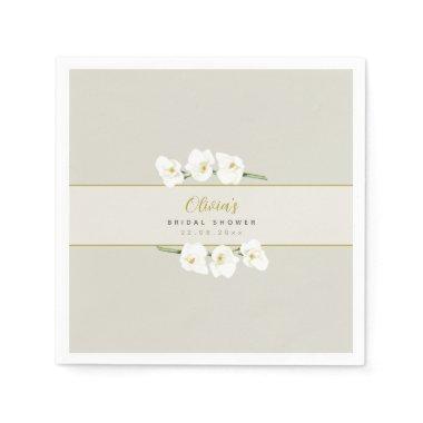 Ivory White Orchids Simple Elegant  Napkins