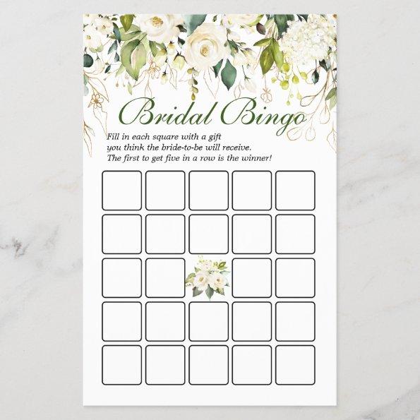 Ivory White Roses Double-Sided Bridal Shower Game