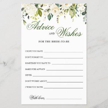 Ivory White Roses Floral Advice and Wishes Invitations