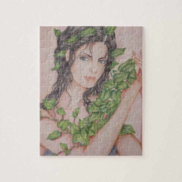 Ivy Bride Girl Portrait Pencil Art Illustration Jigsaw Puzzle