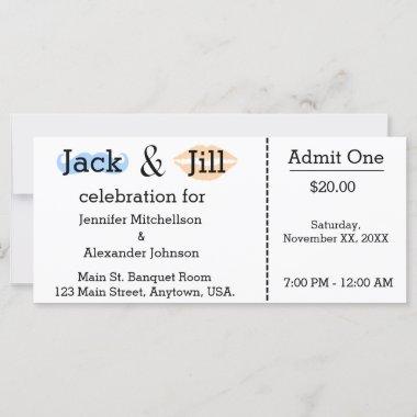 Jack and Jill Moustache & Lipstick Shower Ticket