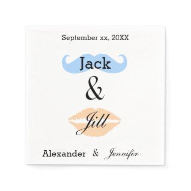 Jack & Jill Party Moustache & Kiss Napkins