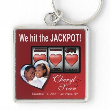 Jackpot Hearts We're Doing It In Vegas Photo Keychain