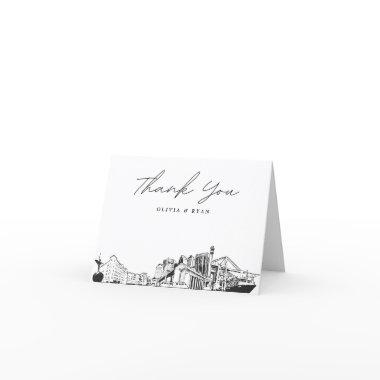 Jacksonville Skyline Sketch Blank Thank You