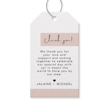 JALAINE Modern Blush Color Block Thank You Gift Tags