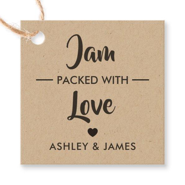 Jam Packed With Love Gift Tags, Wedding Tag, Kraft Favor Tags