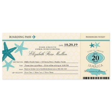 Jamaica Bridal Shower Boarding Pass Invitations