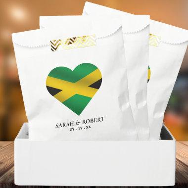 Jamaica Jamaican Flag Heart Wedding Favor Bag