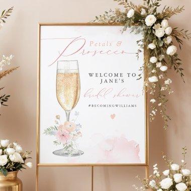 JANE Blush Floral Petals & Prosecco  Poster