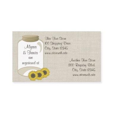 Jar and sunflowers Bridal Registry