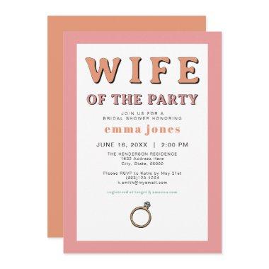 JEAN Retro Wife of the Party Bubble Bridal Shower Invitations