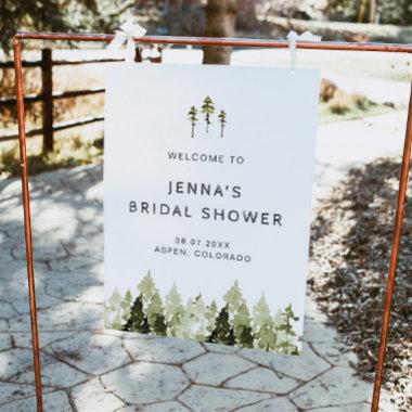 JENNA Rustic Pine Tree Bridal Shower Welcome Poste Foam Board