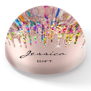 Jessica NAME MEANING Holograph Rainbow Rose GIFT Paperweight