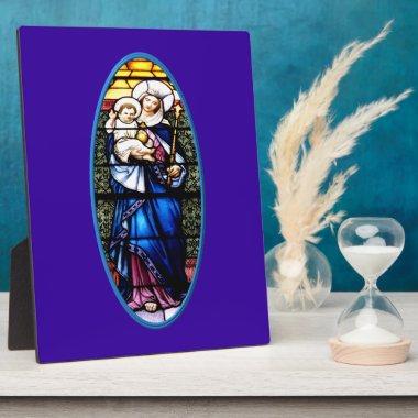 Jesus and Mary stained glass window Plaque