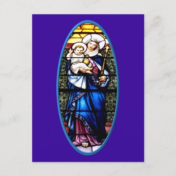Jesus and Mary stained glass window PostInvitations