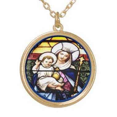 Jesus & Queen of Heaven Stained Glass Necklace