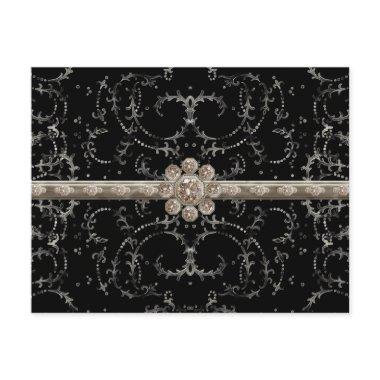 Jewel Look Silver Bling Octagonal Diamond Swirls
