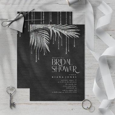 Jewel Palm Leaf Bridal Shower Silver ID830