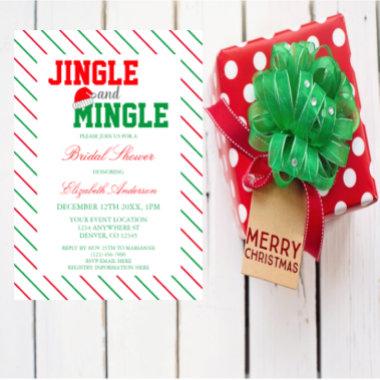 Jingle and Mingle Christmas Bridal Shower Invitations