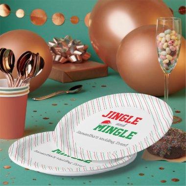 Jingle and Mingle Christmas Wedding Event Paper Plates