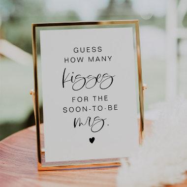 JOLIE Minimalist Guess How Many Kisses Bridal Sign Invitations
