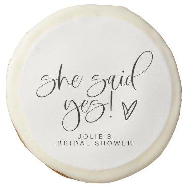 JOLIE Minimalist She Said Yes Heart  Sugar Cookie