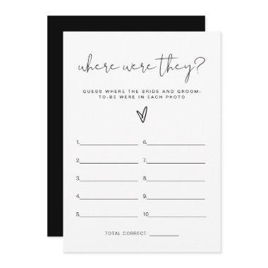 JOVI Black Where Were They Bridal Shower Game Invitations