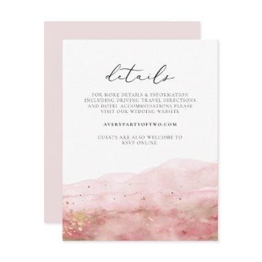 JULIEN Blush Pink Watercolor Gold Elegant Details Invitations