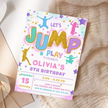 Jump Bounce Play Birthday Jump Trampoline Party Invitations