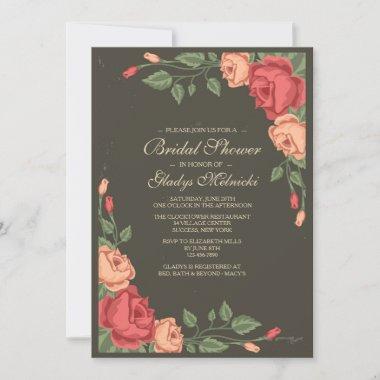 June Roses Bridal Shower Invitations