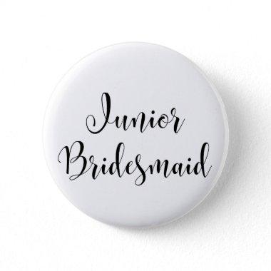 Junior Bridesmaid 2 Black Script Typography (30) Button