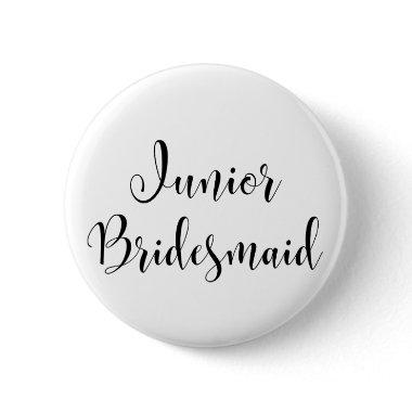 Junior Bridesmaid 2 Black Script Typography (30) Button