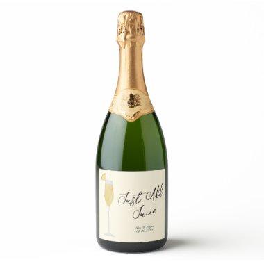 Just Add Juice Mimosa Champagne Prosecco Wedding Sparkling Wine Label