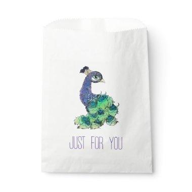 Just For You Peacock Favor Bag