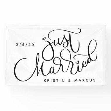 Just Married | Add Your Name & Date Banner