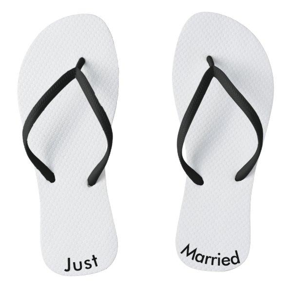 Just Married Bride Groom Flip Flops Wedding Shower