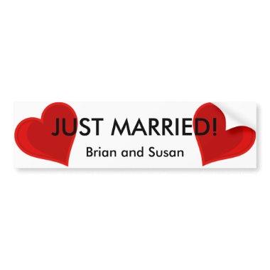 Just Married! Bumper Sticker Template