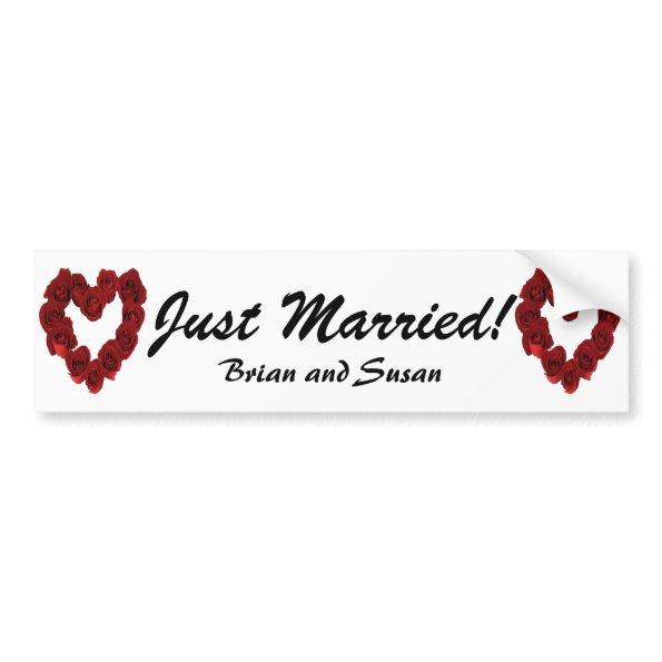 Just Married! Bumper Sticker Template